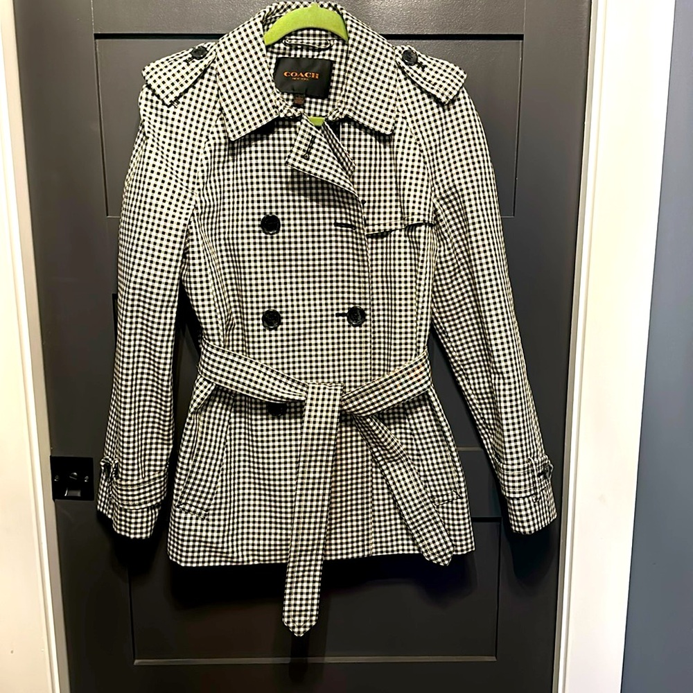 Coach coat…trench short rain coat 
Large